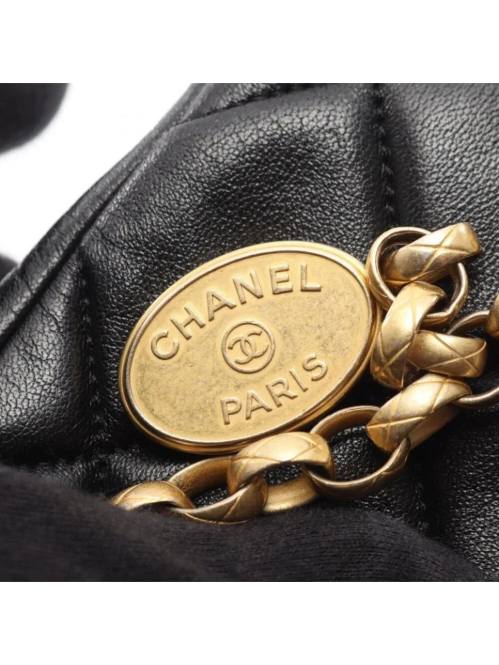 Chanel Shoulder Bag Quilted Black Lambskin Small Flap Bijou Chain